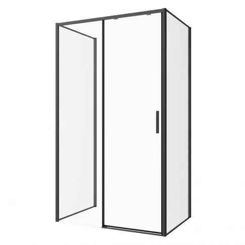 Sanotechnik Sanoslim Black 140x100x100 falsíkra szerelhető tolóajtós zuhanykabin