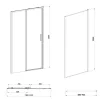 Sanotechnik Sanoslim Black 140x90 cm tolóajtós zuhanykabin