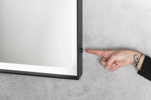 Sapho Sort 60x80 cm tükör LED világítással, matt fekete