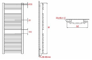 Szíriusz 600x770 íves fürdőszobai csőradiátor
