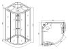 Sanotechnik TC01 90x90 hátfalas komplett hidromasszázs zuhanykabin