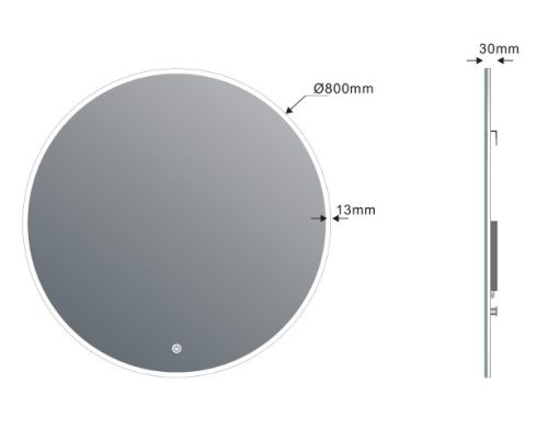 Sapho  Viso 80 cm tükör LED világítással