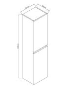 Elois Grey 30 cm fali magas szekrény méretrajz