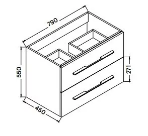 Nina 80 cm fürdőszobabútor méretei