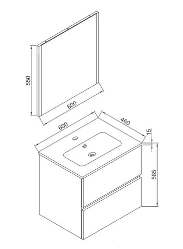 Elois White 60 cm fürdőszobabútor méretei