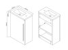 Almeria 40 cm fürdőszobabútor méretei
