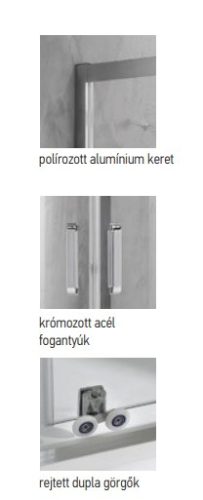Caprera 90x90 íves zuhanykabin részletek