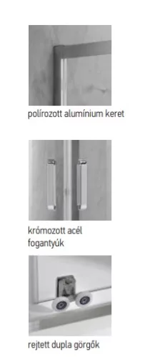 Caprera 90x90 íves zuhanykabin részletek
