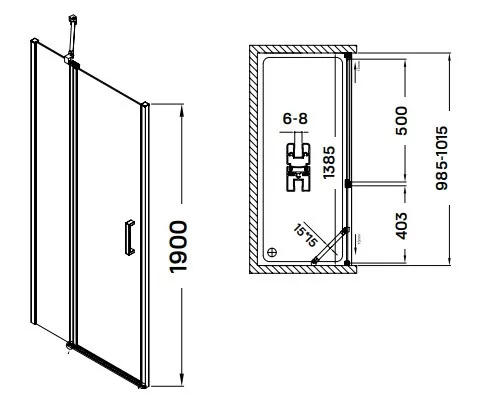 Pure 100 cm nyílóajtós zuhanyajtó méretei