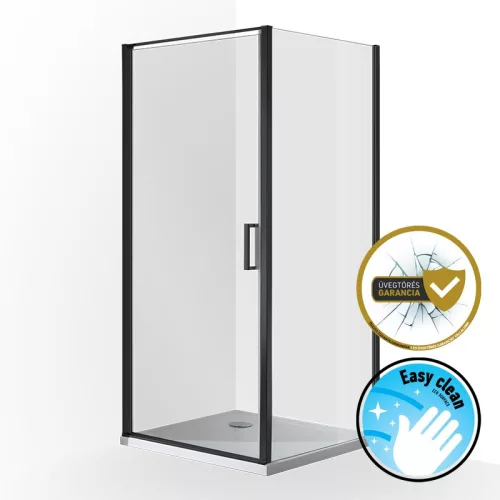 Quadrum Black 90x90 szögletes zuhanykabin easy clean