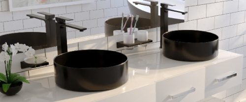Wellis Rose Black 35 cm porcelán mosdó