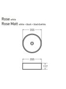 Rose Black 35 cm porcelán mosdó