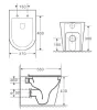 Clement álló WC-csésze Rimless méretei