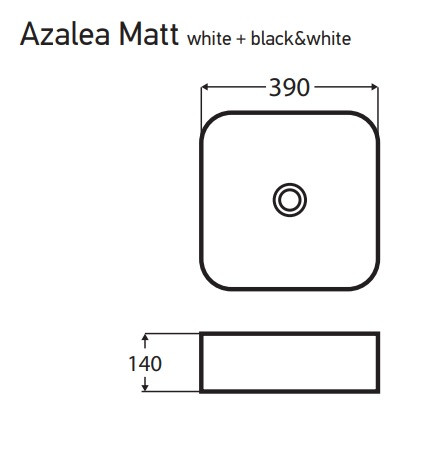 Wellis Azalea B&W 39x39 cm porcelán mosdó