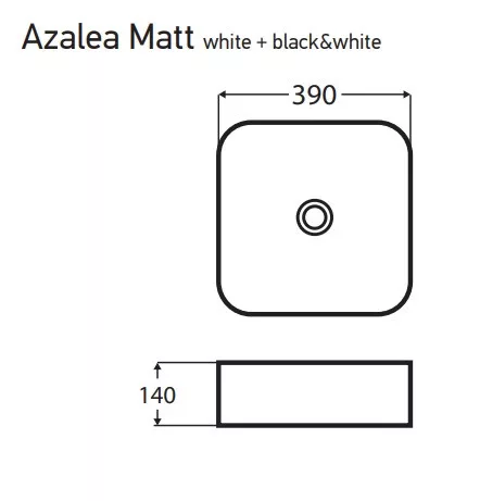 Wellis Azalea B&W 39x39 cm porcelán mosdó