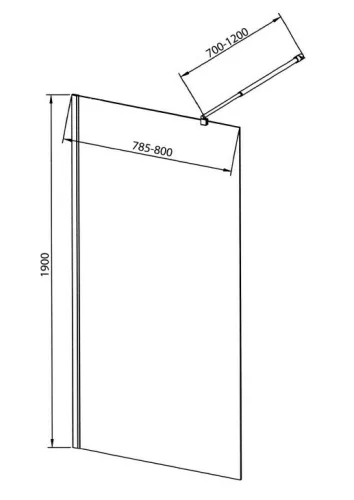 Aqualine Walk in Fix 80 cm zuhanyfal 