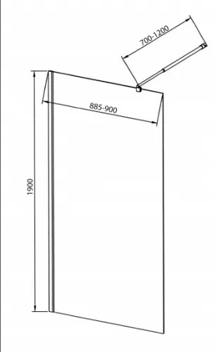 Walk in Fix 90 cm zuhanyfal mréetei