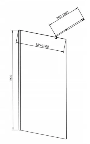 Walk in Fix 100 cm zuhanyfal méretei