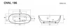 Oval 186x88 szabadon álló akrilkád méretei