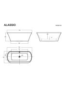 Alassio 170x80 szabadon álló akrilkád méretei