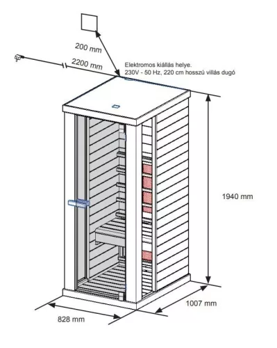 Wellis Helios Hemlock egyszemélyes infraszauna