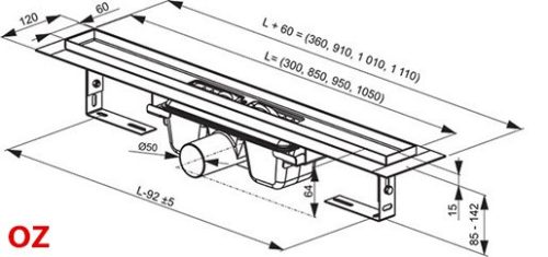 Ravak Runway 1050 zuhanyfolyóka