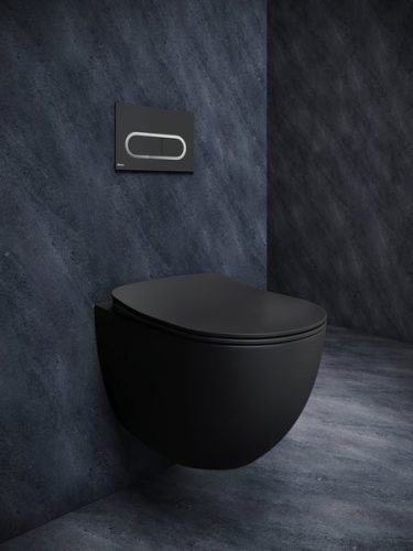 Uni Chrome RimOff Rimless fali WC csésze fekete + tető