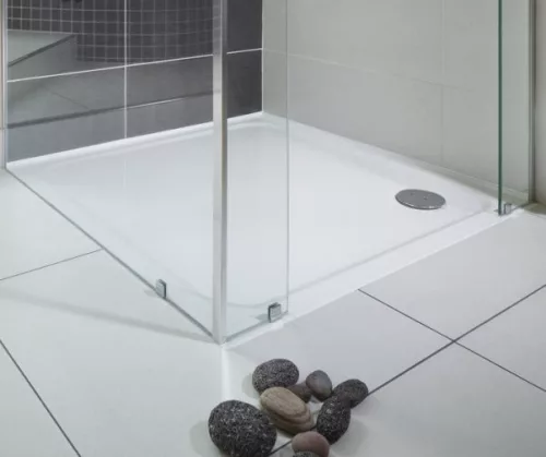 Perseus Pro Chrome 90x90 öntött műmárvány zuhanytálca közeli