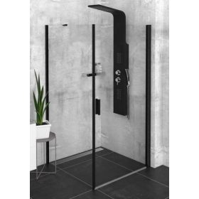 Polysan Zoom Line Black 80x80 cm nyílóajtós zuhanykabin