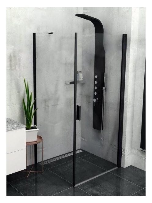Zoom Line Black 90x80 cm nyílóajtós zuhanykabin