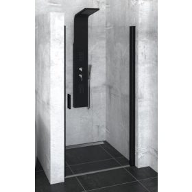Polysan Zoom Line Black 90 cm nyílóajtós zuhanyajtó 