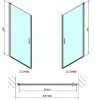 Zoom Line Black 90 cm nyílóajtós zuhanyajtó méretei