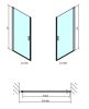 Zoom Line 90 cm nyílóajtós zuhanyajtó méretei