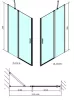 Zoom Line 110 cm nyílóajtós zuhanyajtó méretei