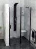 Polysan Zoom Line Black 120 cm nyílóajtós zuhanyajtó 