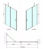 Zoom Line Black 120 cm nyílóajtós zuhanyajtó méretei