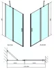 Zoom Line 120 cm nyílóajtós zuhanyajtó méretei