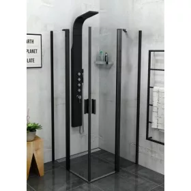 Polysan Zoom Line Black 90x90 cm szögletes zuhanykabin