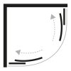 NewTrendy Suvia 90x90 íves zuhanykabin tálcával
