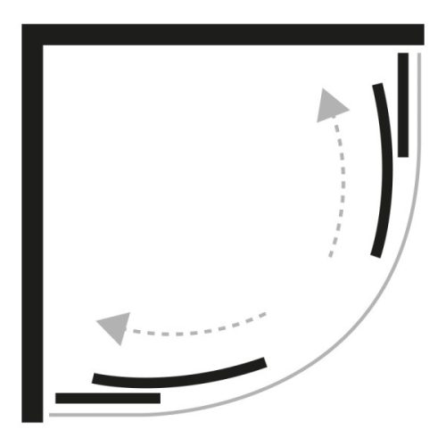 NewTrendy Suvia 90x90 íves zuhanykabin tálcával
